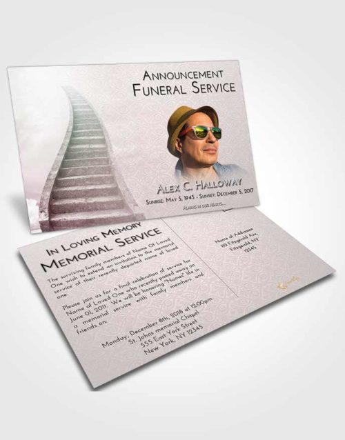 Funeral Announcement Card Template Morning Stairway to Bliss