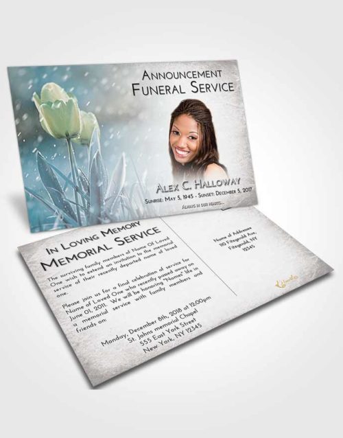 Funeral Announcement Card Template Morning Tulip Whisper