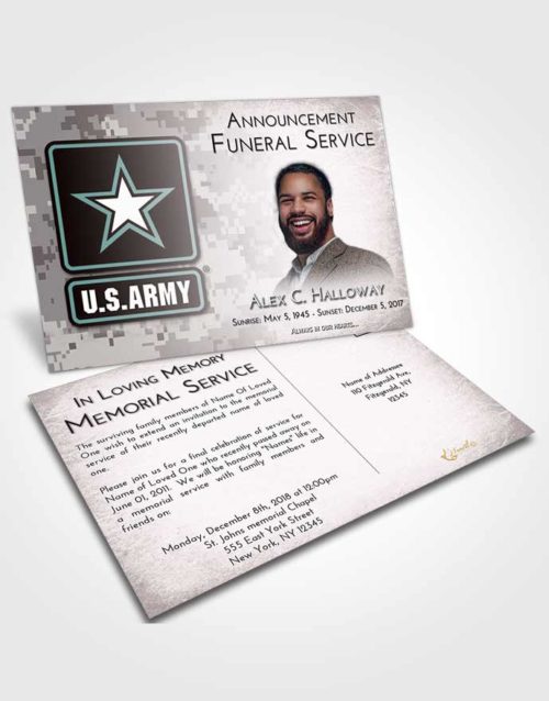 Funeral Announcement Card Template Morning United States Army
