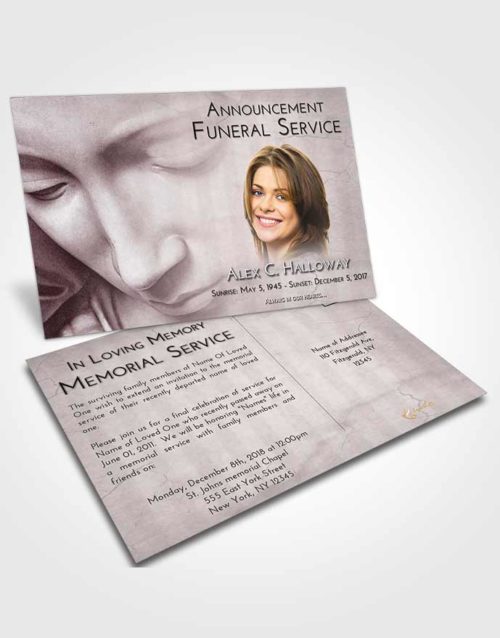 Funeral Announcement Card Template Morning Virgin Mary