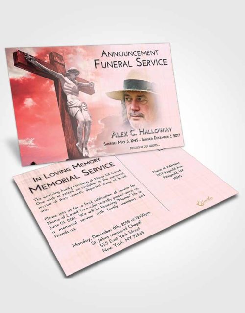 Funeral Announcement Card Template Peaceful Spiritual Cross