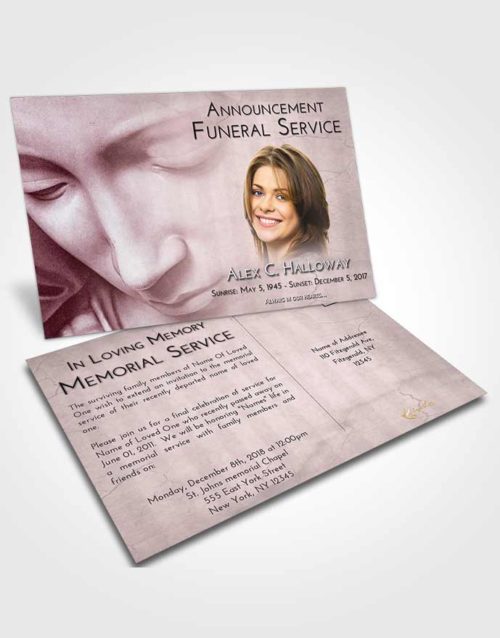 Funeral Announcement Card Template Peaceful Virgin Mary