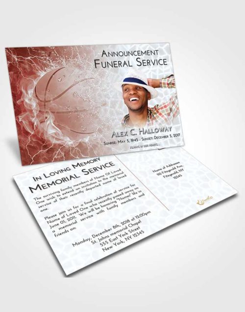 Funeral Announcement Card Template Ruby Love Basketball Heat