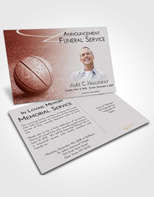 Funeral Announcement Card Template Ruby Love Basketball Love