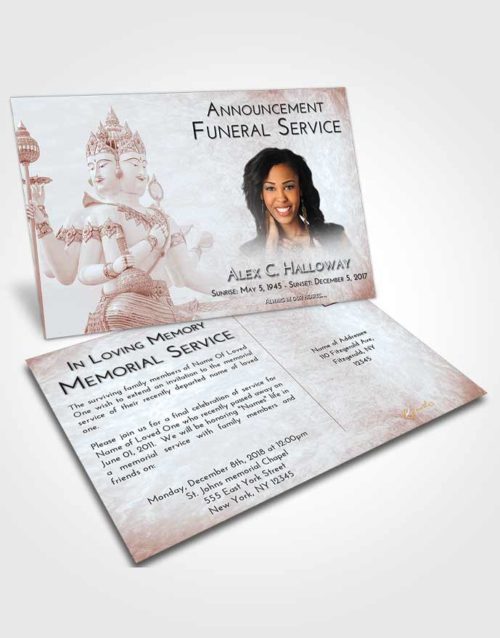 Funeral Announcement Card Template Ruby Love Brahma Desire