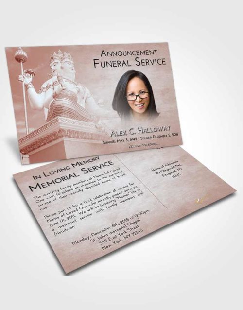 Funeral Announcement Card Template Ruby Love Brahma Mystery