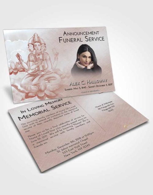 Funeral Announcement Card Template Ruby Love Brahma Surprise