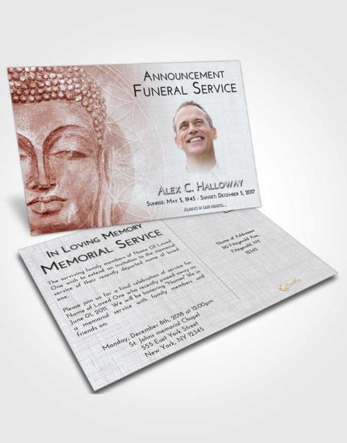 Funeral Announcement Card Template Ruby Love Buddha Praise