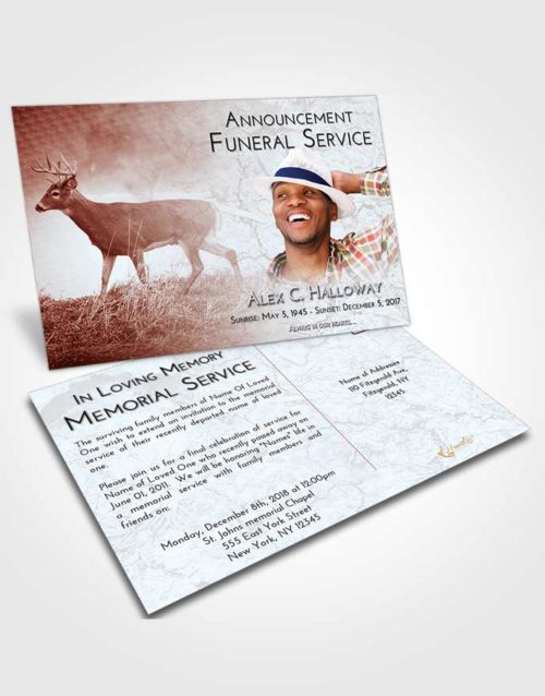 Funeral Announcement Card Template Ruby Love Deer Game