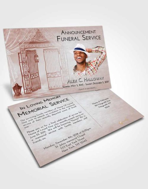 Funeral Announcement Card Template Ruby Love Dreamy Gates to Heaven