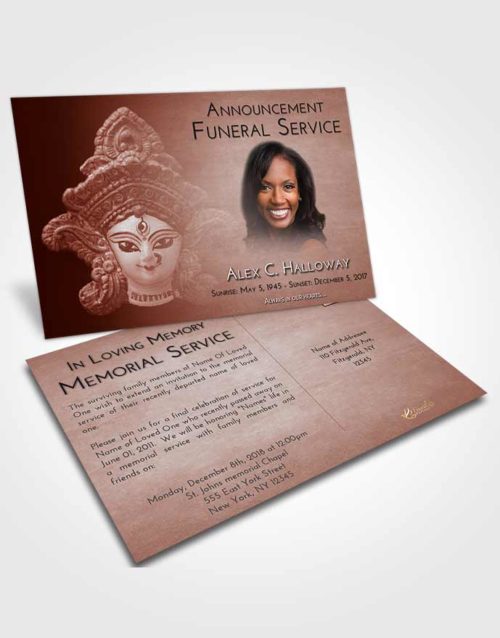 Funeral Announcement Card Template Ruby Love Durga Surprise
