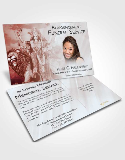 Funeral Announcement Card Template Ruby Love Durga Tranquility