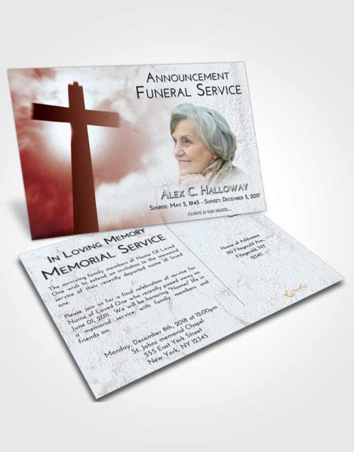 Funeral Announcement Card Template Ruby Love Faith in the Cross