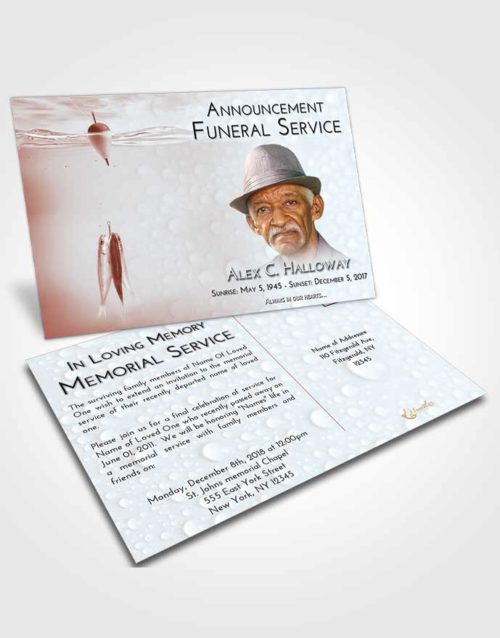 Funeral Announcement Card Template Ruby Love Fishing in the Sea