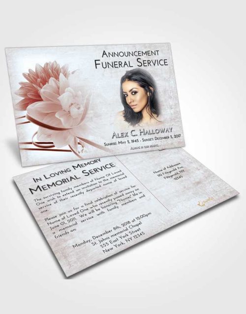 Funeral Announcement Card Template Ruby Love Floral Dream