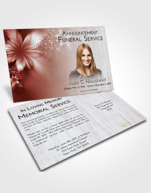Funeral Announcement Card Template Ruby Love Floral Lust