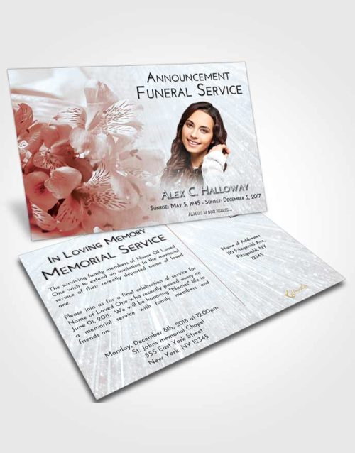 Funeral Announcement Card Template Ruby Love Floral Magic