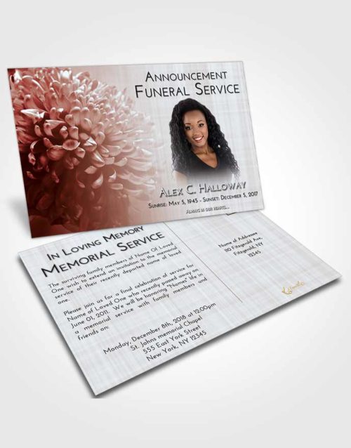 Funeral Announcement Card Template Ruby Love Floral Morning