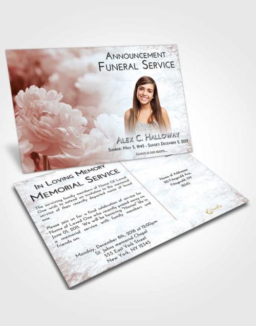 Funeral Announcement Card Template Ruby Love Floral Paradise
