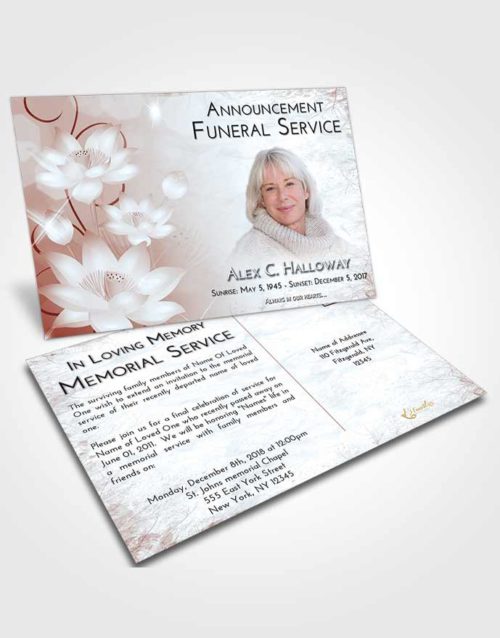 Funeral Announcement Card Template Ruby Love Floral Peace