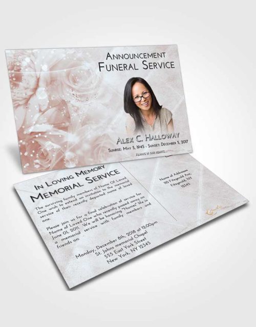 Funeral Announcement Card Template Ruby Love Floral Relaxation