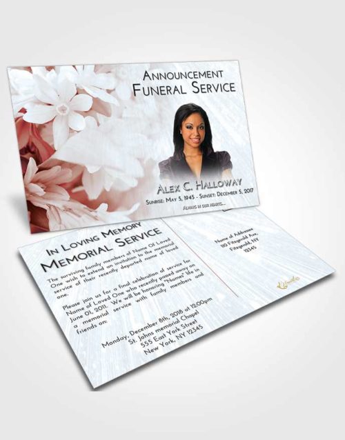 Funeral Announcement Card Template Ruby Love Floral Serenity
