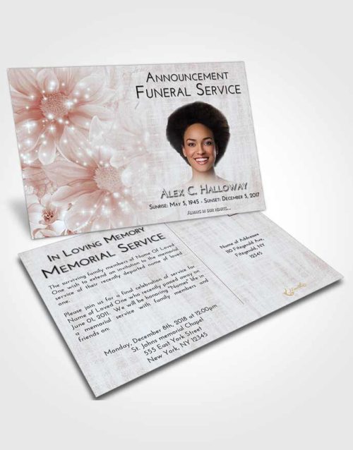 Funeral Announcement Card Template Ruby Love Floral Summer