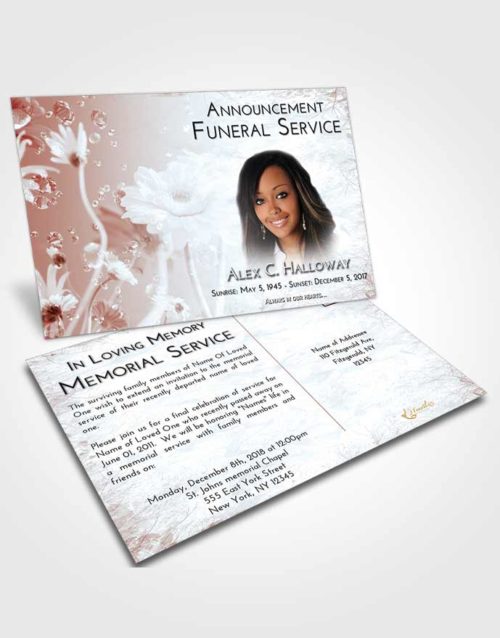 Funeral Announcement Card Template Ruby Love Floral Tranquility