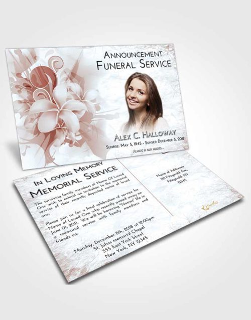 Funeral Announcement Card Template Ruby Love Floral Wish