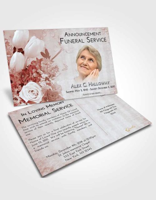 Funeral Announcement Card Template Ruby Love Floral Wonderland