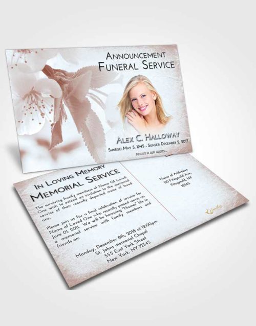 Funeral Announcement Card Template Ruby Love Flower of the Plume