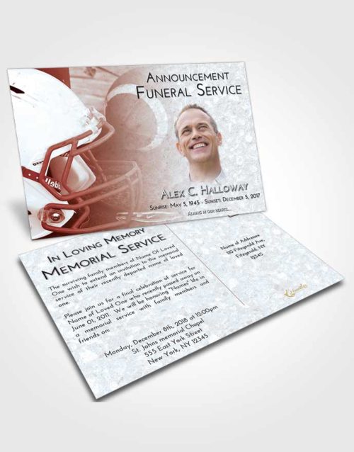 Funeral Announcement Card Template Ruby Love Football Party