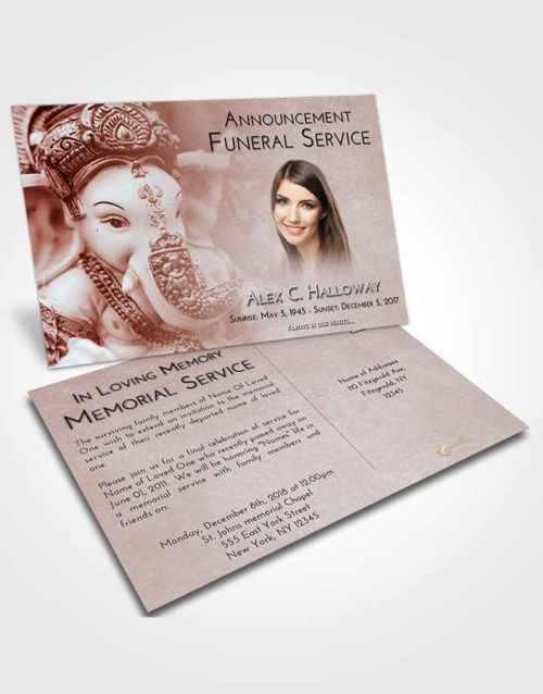 Funeral Announcement Card Template Ruby Love Ganesha Desire