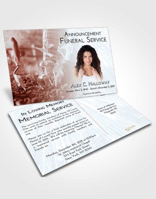 Funeral Announcement Card Template Ruby Love Gardening Star
