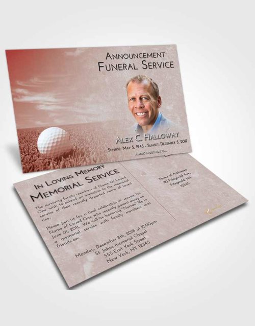 Funeral Announcement Card Template Ruby Love Golf Serenity
