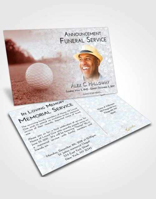Funeral Announcement Card Template Ruby Love Golfing Honor
