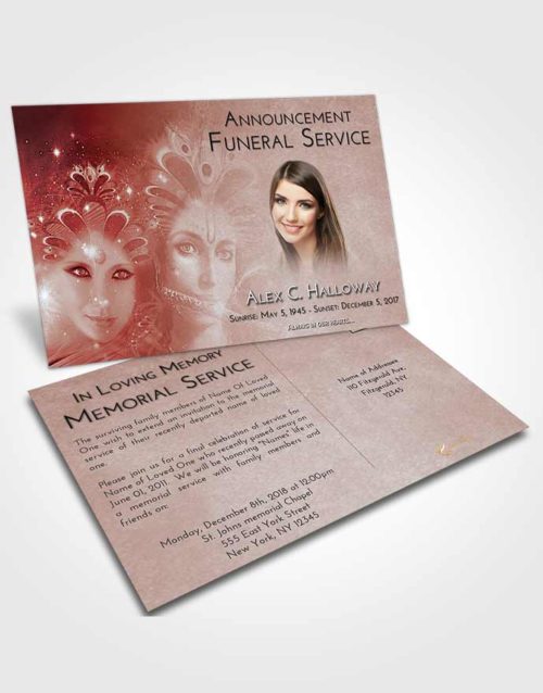 Funeral Announcement Card Template Ruby Love Hindu Desire