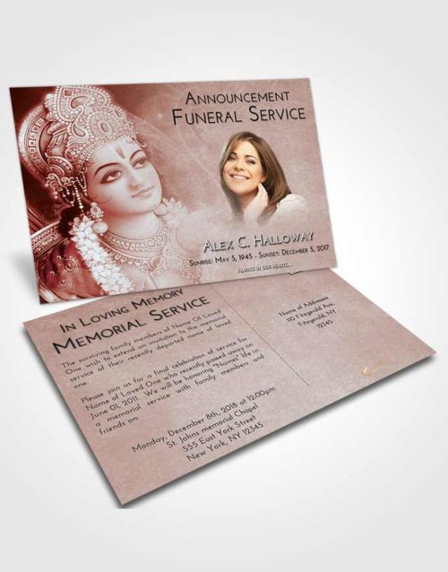 Funeral Announcement Card Template Ruby Love Hindu Majesty