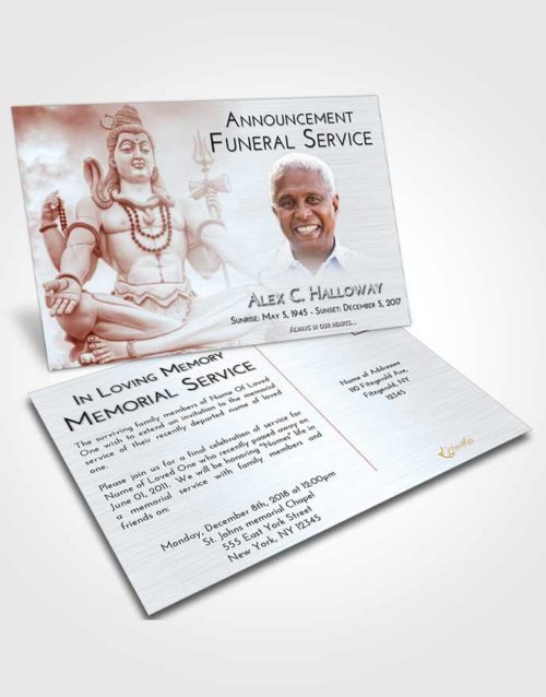 Funeral Announcement Card Template Ruby Love Hindu Mystery