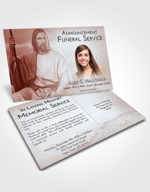 Funeral Announcement Card Template Ruby Love Jesus Prayers