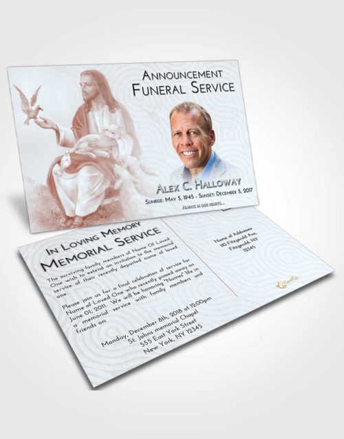 Funeral Announcement Card Template Ruby Love Jesus in the Sky