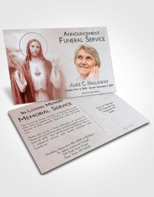 Funeral Announcement Card Template Ruby Love Jesus our Lord