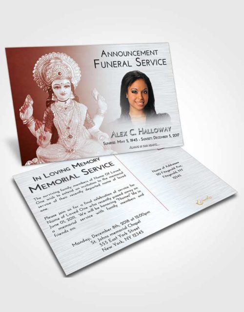 Funeral Announcement Card Template Ruby Love Lakshmi Desire