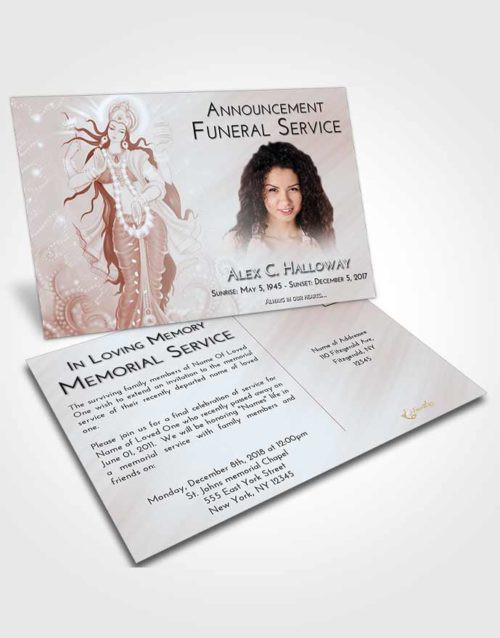 Funeral Announcement Card Template Ruby Love Lakshmi Divinity