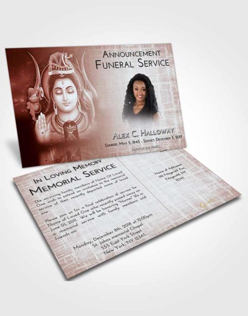 Funeral Announcement Card Template Ruby Love Lord Shiva Dignity