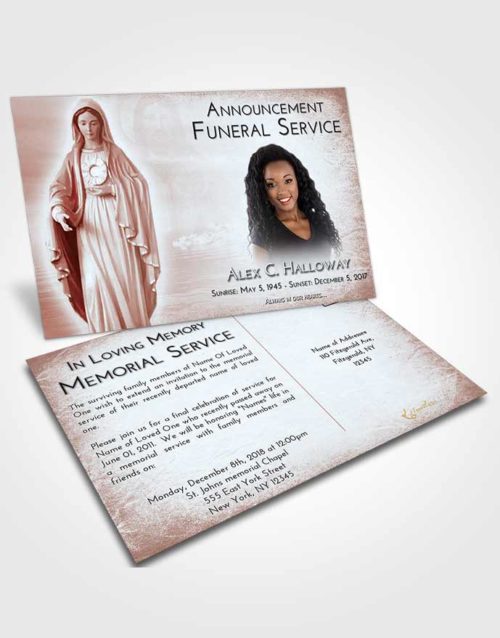 Funeral Announcement Card Template Ruby Love Mary Full of Grace