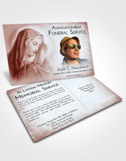 Funeral Announcement Card Template Ruby Love Mary Mother in Heaven