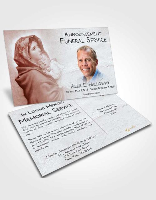 Funeral Announcement Card Template Ruby Love Mother Mary