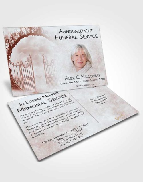 Funeral Announcement Card Template Ruby Love Mystical Gates of Heaven