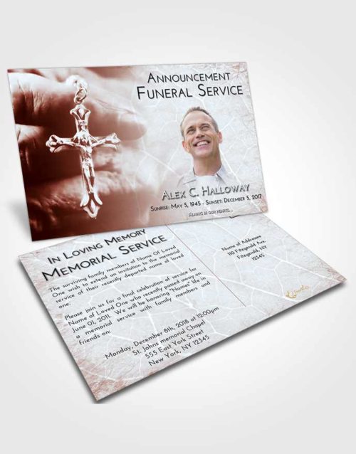 Funeral Announcement Card Template Ruby Love Rosary Life